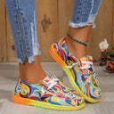 Vibrant Ethnic Print Canvas Sneakers