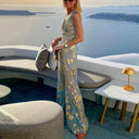 Sequin-Embellished V-Neck Flowing Dress