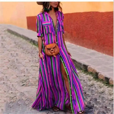 Striped Long Maxi Dress for Effortless Style