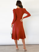 Chic Long Sleeve Knit Dress - Trendy 2024 Style
