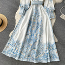 Floral A-Line Dress with Chic Belt