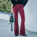 Chic Women's Corduroy Flare Trousers