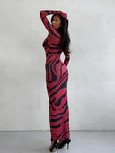 Chic Leopard Print Maxi Dress with High Waist