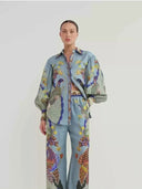 Artistic Peacock Print Ensemble