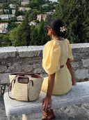 Chic Women's Puff Sleeve Square Neck Dress