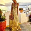 Sequin-Embellished V-Neck Flowing Dress