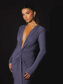 Glitter V-Neck Maxi Dress for Stunning Style