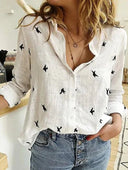 Chic Cotton Long-Sleeve Shirt for Women