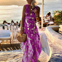 Sequin-Embellished V-Neck Flowing Dress