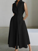 Chic Urban Cotton Dress with Classic Collar