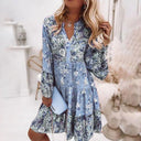 Vibrant Multicolored V-Neck Summer Dress