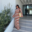 Chic Striped Knit Maxi Dress for All Occasions