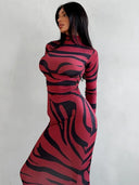 Chic Leopard Print Maxi Dress with High Waist