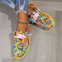 Vibrant Ethnic Print Canvas Sneakers