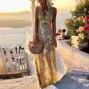 Sequin-Embellished V-Neck Flowing Dress