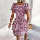 Floral Square Neck Puff Sleeve Dress