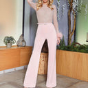 Shimmering Feather-Accented Jumpsuit