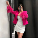 Chic Feathered Blazer for Women
