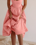 Chic Midi Dress with Spaghetti Straps