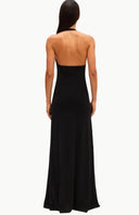Chic Women's Maxi Dress with Deep V-Neck & Ruffle Accents for Special Occasions