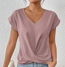 Women's V-Neck Short Sleeve Blouse