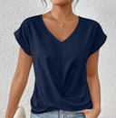 Women's V-Neck Short Sleeve Blouse
