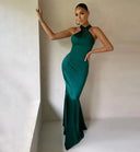 Chic Satin Maxi Dress for Festive Occasions