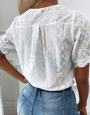 Chic Short-Sleeve Lace Top for Daily Style