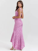 Ruched Corset Dress with Deep Hem Design