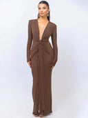 Glitter V-Neck Maxi Dress for Stunning Style