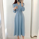 Chic A-Line Dress with Puff Sleeves