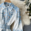 Floral A-Line Dress with Chic Belt