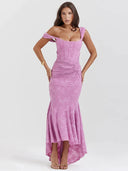 Ruched Corset Dress with Deep Hem Design