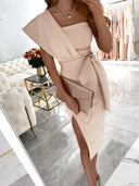 Chic One-Shoulder Evening Dress with Slit