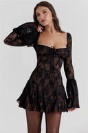 Retro Charm Corset Midi Dress