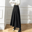 Chic Wool High-Waisted Pleated Skirt