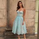 Lace Corset Midi Dress for Special Occasions