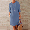 Chic Long-Sleeve Cotton Dress for Every Occasion
