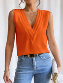 Chic Sleeveless Blouse in Lightweight Fabric