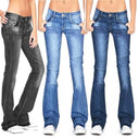 Vintage Women's Low Rise Flared Jeans: Stylish Bell Bottom Design