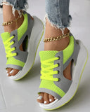Orthopedic Muffin Sandals with Cutout and Lacing