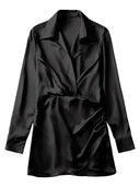 Chic Women's Satin V-Neck Mini Dress