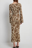 Chic Long-Sleeved Printed Slim Dress