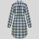 Chic Checked Shirt Dress with Belt and Button Accents