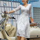 Chic 3/4 Sleeve Formal Dress