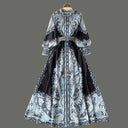 Floral A-Line Dress with Chic Belt
