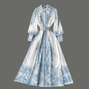 Floral A-Line Dress with Chic Belt