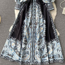 Floral A-Line Dress with Chic Belt