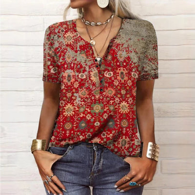 Chic Printed Summer Blouse for Effortless Style