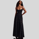 Chic Lace Maxi Dress with Square Neck